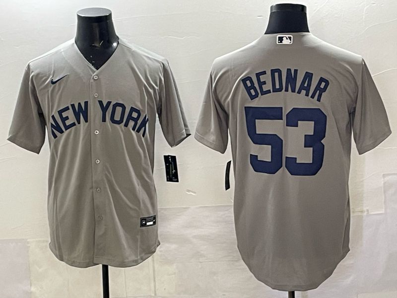 Men New York Yankees #53 Bednar Grey Game Nike MLB 2025 Jersey 03->new york yankees->MLB Jersey